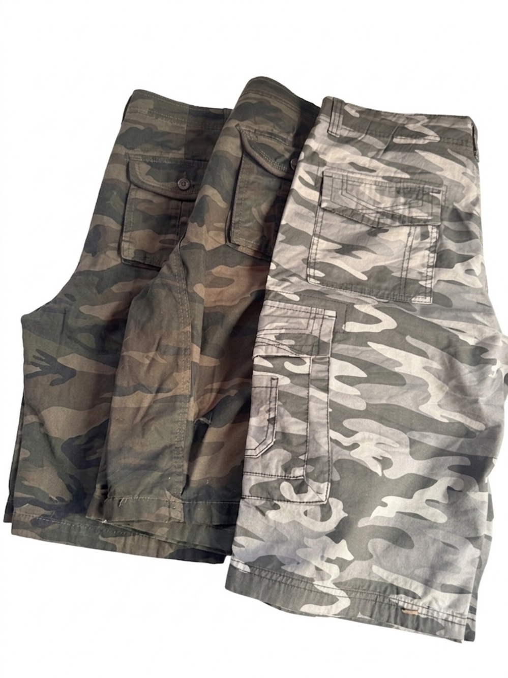 Size 32 Waist 2 Pair Lot Men's Camo Cargo Shorts Worn Once Raw X Ring Of Fire